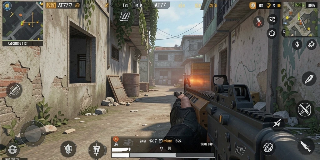 Tampilan gameplay AT777 yang dramatis dan penuh aksi menembak.