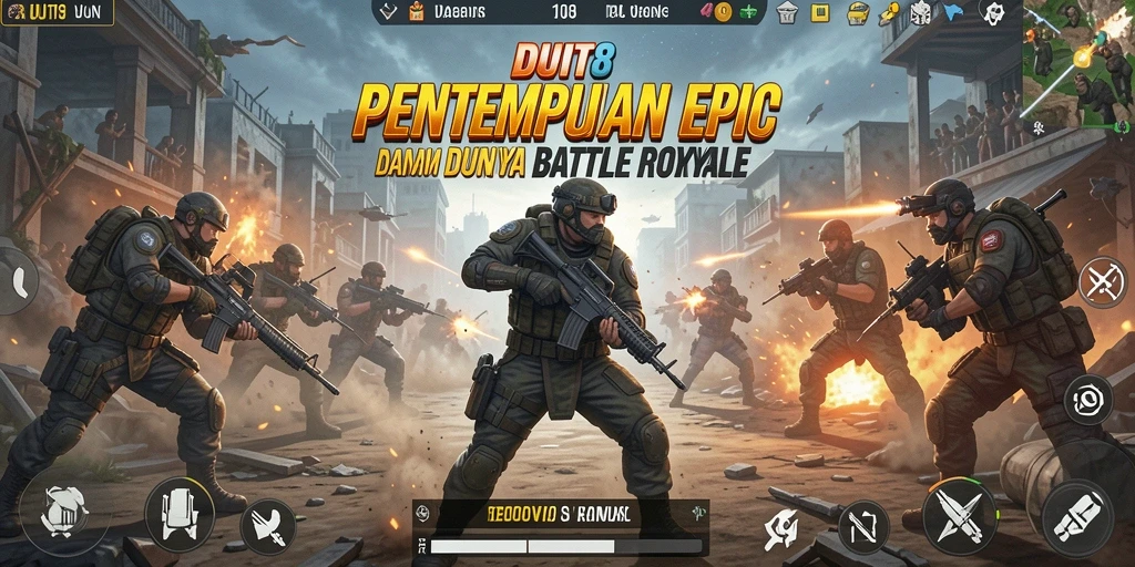 Tampilan gameplay seru dari DUIT8 dalam pertempuran Battle Royale.