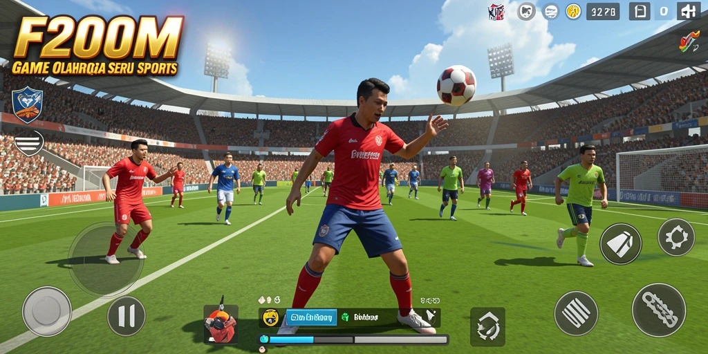 Tampilan gameplay seru dalam F200M dengan berbagai cabang olahraga.