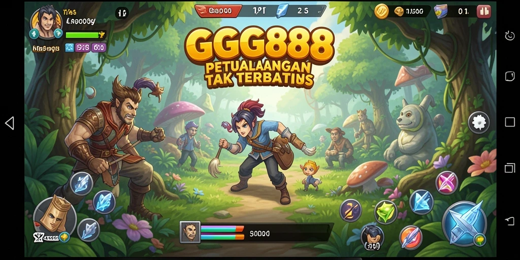 Tampilan gameplay GGG888 menunjukkan dunia petualangan yang kaya dan menantang.