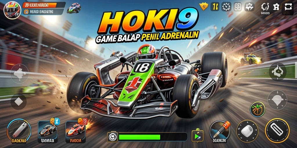 Screenshot HOKI9 menampilkan aksi balapan yang mendebarkan.