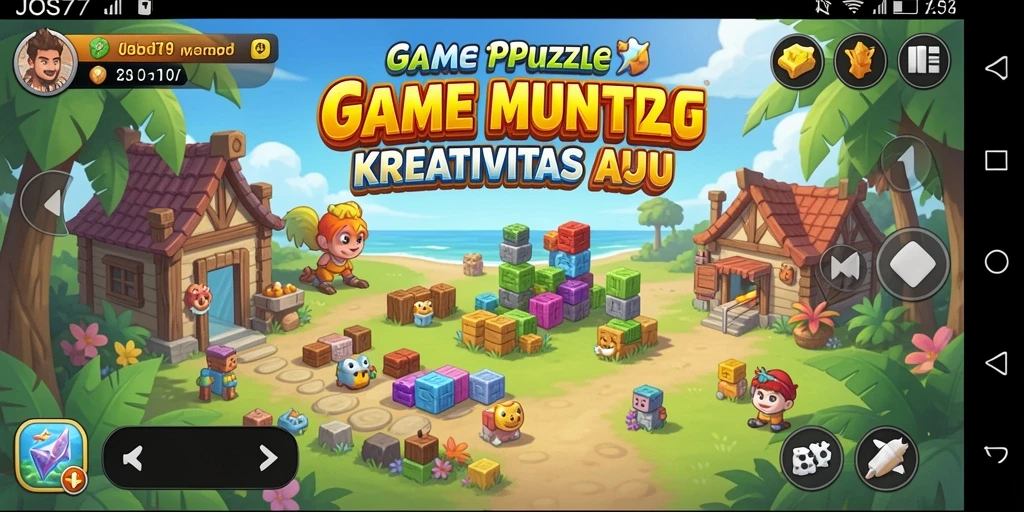 Screenshot utama JOS77 menampilkan gameplay Puzzle yang menarik.