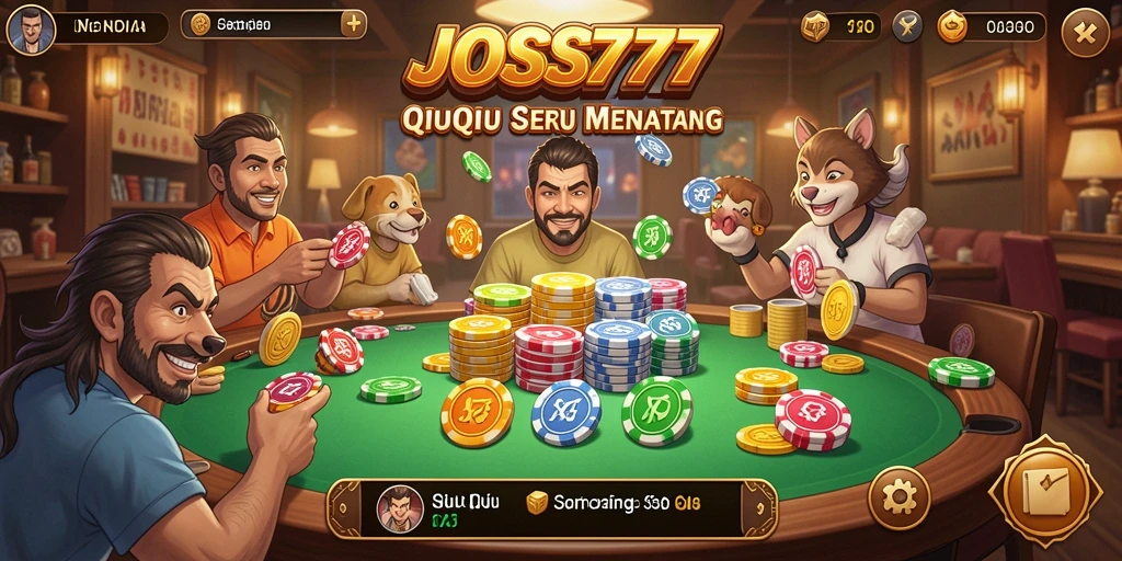 Tampilan seru gameplay QiuQiu di JOSS777.