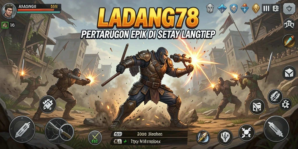 Tangkapan layar utama LADANG78 menampilkan duel sengit antara karakter dalam pertarungan.