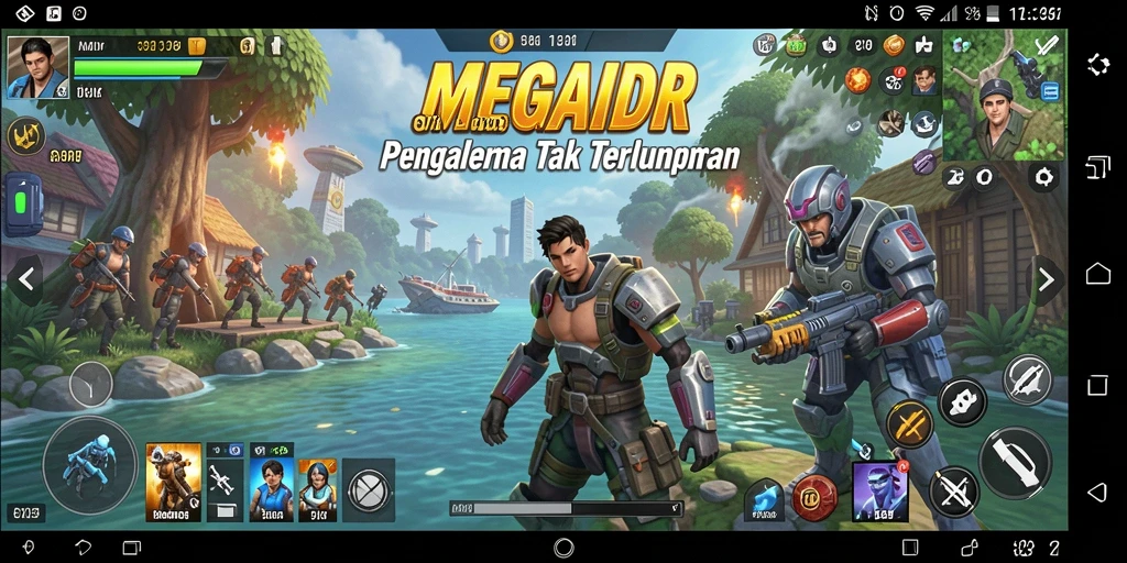 Screenshot gameplay MEGAIDR menampilkan dunia simulasi yang kaya dan interaktif.