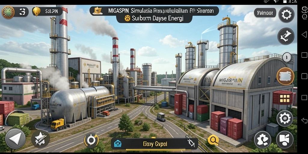 Tangkapan layar MIGASPIN menampilkan pemain mengelola sumber daya dalam gameplay menarik.