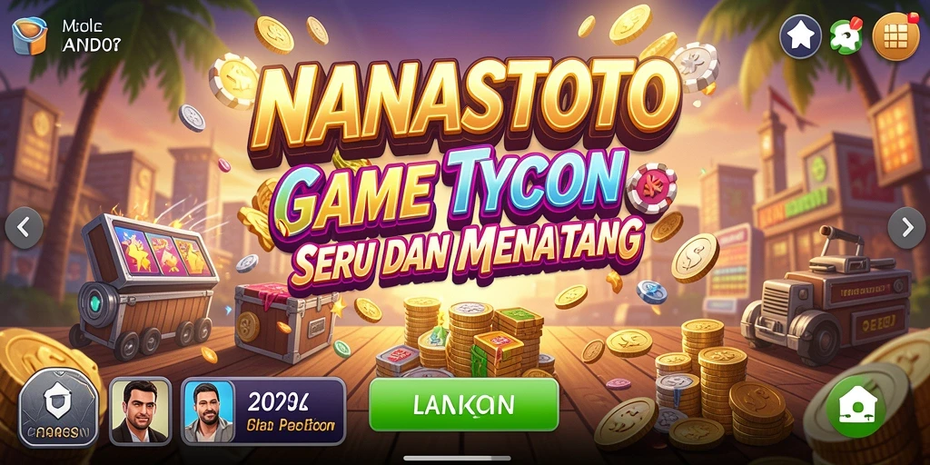 Tampilan gameplay seru dalam NANASTOTO dengan elemen Tycoon yang menarik.