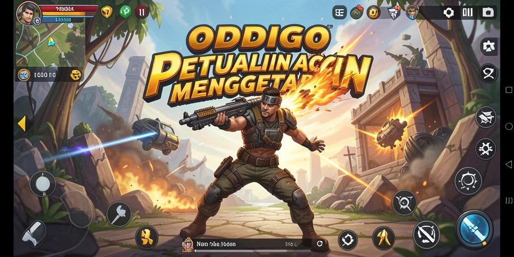Tampilan gameplay ODDIGO yang penuh aksi dan tantangan.