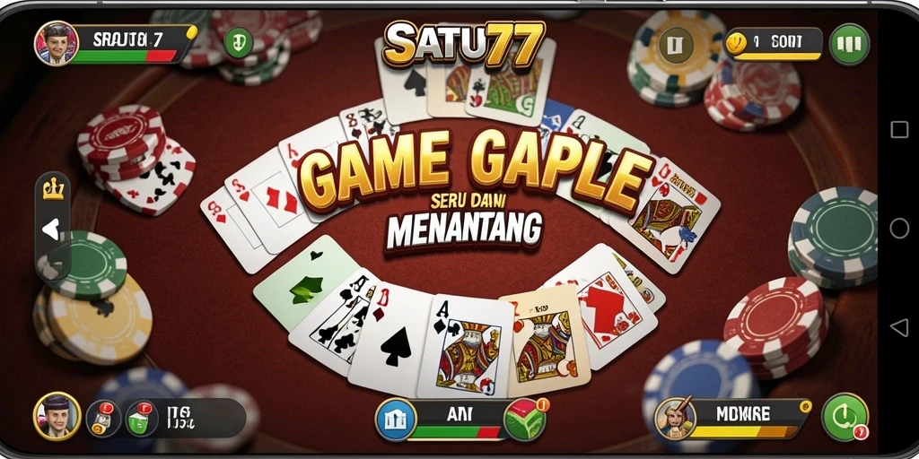 Gameplay Gaple yang seru dan kompetitif di SATU77.