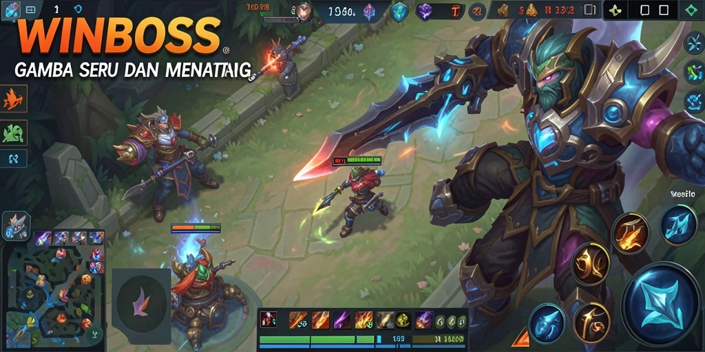 Gameplay WINBOSS yang seru dengan pertarungan tim epic.